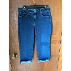 NYDJ Marilyn Crop Jeans Size 10‎ Dark Wash Lift Tuck (A582)